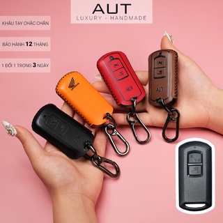 Ví da đựng chìa khóa smartkey Honda Air Blade Lead Vision Vario 150 Click Scoopy da bò khâu tay ABK CD