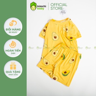 Bộ Cộc Tay Cho Bé Trai, Bé Gái Minky Mom Vải Thun Lạnh Hoạ Tiết Trái Cây Ver2, Bộ Quần Áo Trẻ Em Mặc Nhà MKM2208