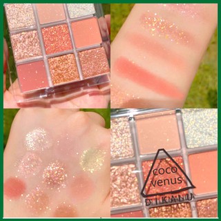 Bảng Phấn Mắt Nhũ  9 Ô VUÔNG Dikalu Tông Màu Nâu Cam Vàng, mắt phấn nội địa Trung FEY BEAUTY A14