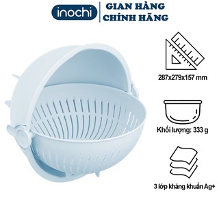 Rổ Nhựa inochi Bộ thau rổ yoko inochi xoay nhựa 28cm ghép thông minh an toàn cao cấp tròn đựng đồ rau củ quả Chính hãng