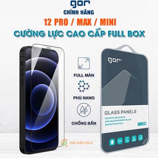 Kính cường lực Iphone 12 Mini chính hãng Gor fulll màn hình chống bám vân tay cho Iphone 12