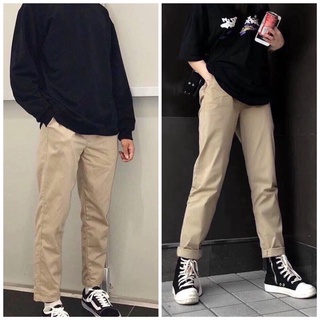 Quần baggy kaki trơn ống rộng unisex nam nữ phong cách Hàn Quốc SIB040