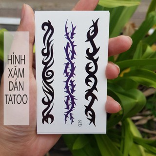 Hình xăm hoa văn ngang q29. Xăm dán tatoo mini tạm thời, size <10x6cm