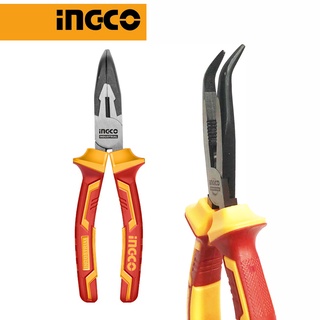 Kìm mũi nhọn mỏ cong cách điện INGCO HIBNP28208