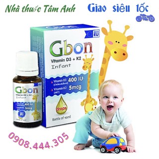 [ TẶNG 10 KHẨU TRANG Y TẾ CHO BÉ ] Vitamin D3 K2 GBon nhập khẩu chính hãng [ DATE MỚI NHẤT]