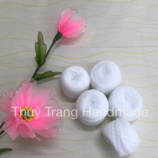 1 cuộn chỉ tơ cột hoa voan màu trắng