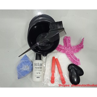 Combo 100gr bộttẩytóc+2kẹp cá xấu+1oxynhuộm tóc+1cặpchụptai+2 trùmđầu+baotay+1chénnhuộmtóc+1lượcnhuộmtóc