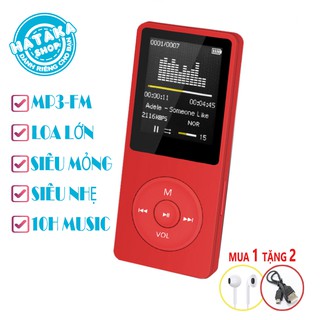 Máy nghe nhạc mp3 JS-01 siêu mỏng đa chức năng tặng tai nghe và dây sạc
