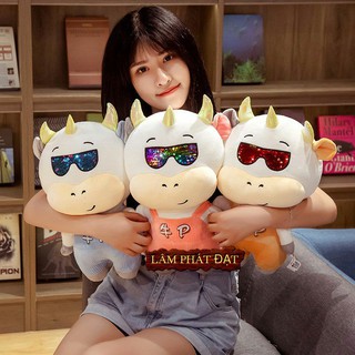 (30cm) Gấu bông bò đeo kính