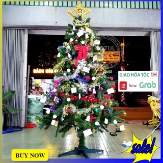 Cây thông noel 1m8 1m5 1m2 90cm mini để bàn trang trí giáng sinh trong nhà ngoài trời kèm phụ kiện trang trí noel