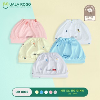 Mũ che thóp Uala Rogo cho bé sơ sinh hở đỉnh vải mềm mịn thoáng mát nhẹ da bé cao cấp
