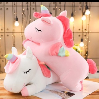 Gấu bông unicorn gối ôm Ngựa kỳ lân ,ngựa pony một sừng vải nhung co dãn 4 chiều siêu mềm mịn