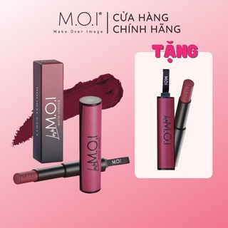 [1 TẶNG 1 Son thỏi M.O.I Cosmetics LoveMOI bản giới hạn màu đỏ tím, nhung lì, bền màu 6-8h 3.5g