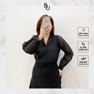 Sơ mi cổ ve cúc vuông BIGSIZE (55kg đến 95kg) - 21SSM27 - [BUstu Bigsize]