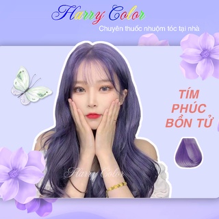 Thuốc nhuộm tóc Tím phúc bồn tử  [dưỡng tóc]  [lên màu chuẩn] tự nhuộm tóc tại nhà tặng kèm Oxy trợ nhuộm và gang tay