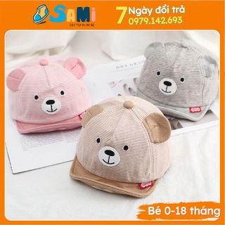 Mũ Gấu Kẻ Sọc Đáng Yêu Cho Bé 4 - 12m M007