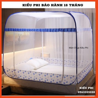 Màn chụp tự bung Kiều Phi có viền chân - 1m6 - 1m8 - 2m2 - Mùng chụp Cao Cấp Bảo Hành 18 tháng