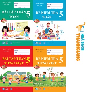Sách - Combo Bài Tâp Tuần và Đề Kiểm Tra Toán - Tiếng Việt 5 - Học Kì 1 (4 cuốn)