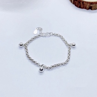Lắc tay bạc dáng mo mix  bi nhỏ cho bé yêu