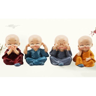 Bộ Tượng Chú Tiểu 4 Không để ô Tô
