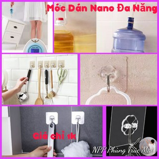 [Siêu Dính] Móc Dán Tường Móc Dính treo đồ Đa Năng Công nghệ Nano siêu bám