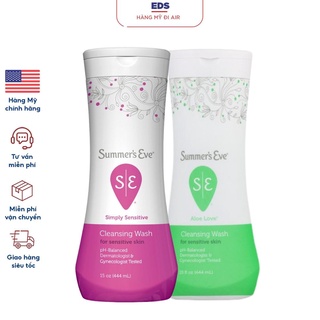 Dung dịch vệ sinh phụ nữ Summer's Eve Cleansing Wash 444ml kháng khuẩn khử mùi tươi mát - EDS Hàng Mỹ
