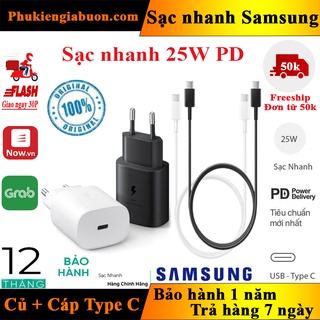 Bộ sạc nhanh Samsung 25W PD S21/s21+/s21 Ultra 25W - Chính hãng