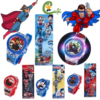 Đồng hồ cho bé trai siêu nhân, người nhện, đội chó cứu hộ, mickey Cuội Store