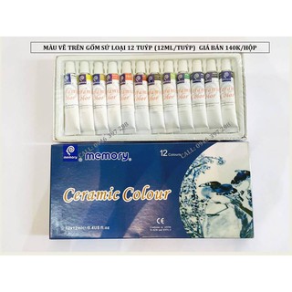 Bộ màu vẽ gốm sứ set 12 màu Memory