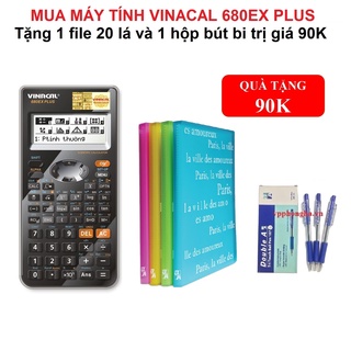 Máy tính Vinacal 680EX PLUS màu đen - Tặng file lá và bút bi