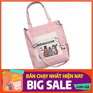 FREESHIP 50K_[HCM] Túi tote vải mềm nữ chất Canvas mềm dày dặn 3 ngăn có túi nhỏ bên trong D781