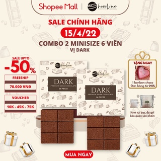 Socola Tươi Chocoline Vị Dark 75% Cacao - Combo 2 hộp 6V (80 gram)