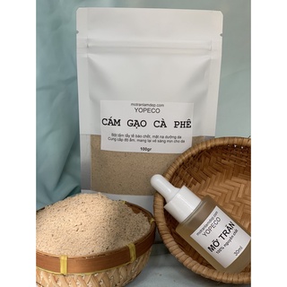 Bột Cám Gạo Cà Phê  tẩy tế bào chết, dưỡng da &amp; Mỡ Trăn nguyên chất YOPECO + quà tặng
