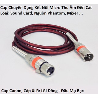 Dây Kết Nối Mic Thu Âm Loại Tốt - Cáp Kết Nối Micro Thu Âm XLR Đến Soundcard Hoặc Nguồn Phantom - Cáp 2 Canon  Đầu