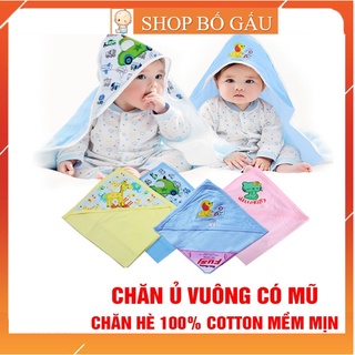 Chăn Hè Sơ Sinh Có Mũ Fusi Cho Bé, Ủ Và Choàng Sau Khi Tắm, Giữ Ấm Cho Bé
