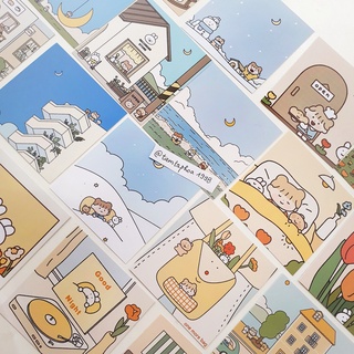 Postcard Tranh Trang Trí Hai Mặt Set 9 Tấm Phụ Kiện Chụp Hình Decor Tường Cute