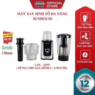 Máy xay sinh tố  SUNHOUSE 1.25 Lít  đa năng nhỏ gọn mini dùng xay hoa quả thực phẩm