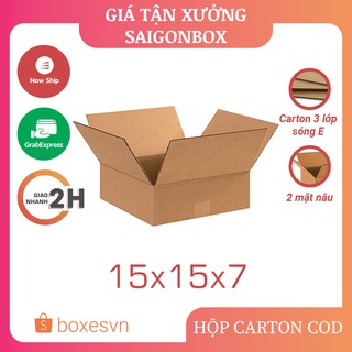 [GIÁ TẬN XƯỞNG] Combo 50 hộp giấy carton size 15x15x7 cm để đóng gói hàng hóa