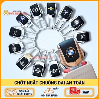 Chốt Dây An Toàn, Chốt Đai Ngắt Chuông Ô Tô Bọc Da Loại Xịn Có Logo Hãng Xe - Lẻ 1 Chiếc