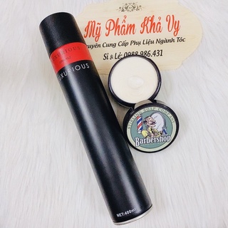 Combo gôm xịt tạo kiểu tóc cho nam Luxurious + sáp vuốt tóc barber shop