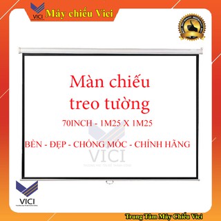 Màn Chiếu Treo Tường 70 inch (  1m25 x 1m25) VICI - PHÂN  PHỐI MÀN CHIẾU TREO TƯỜNG CHÍNH HÃNG