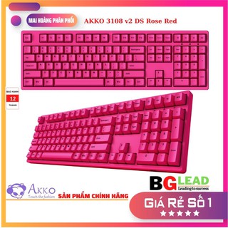 Bàn phím cơ AKKO 3108 v2 DS Rose Red (Gateron switch)