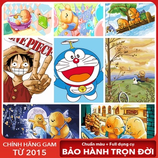 Tranh tô màu theo số mini size dễ tô tập tô màu công chúa siêu nhân cho bé kích thước 20x30cm