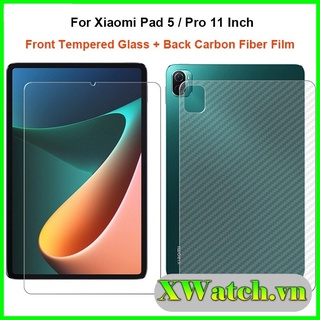 Combo Mi Pad 5 /5 pro Carbon mặt lưng kèm cường lực màn hình bảo vệ Xiaomi Mipad 5 Mipad 5 pro