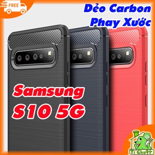 [Loại Tốt] Ốp Lưng Samsung S10 5G Dẻo Carbon Phay Xước Chống Sốc