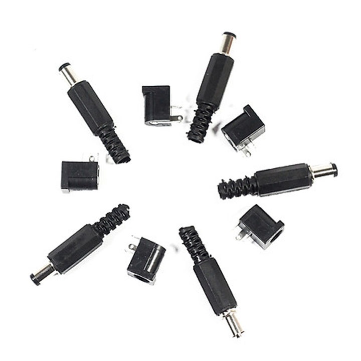 Combo 10 Jack DC 5.5x2.1mm (5 Jack Đực + 5 Jack Cái)