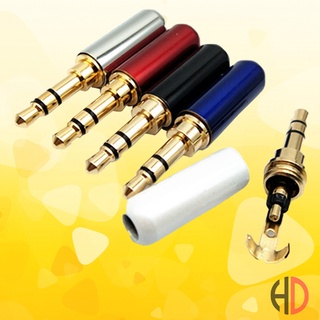 Đầu cắm tai nghe 3.5 mm kênh đôi chân mạ vàng vỏ thép 3 khấu