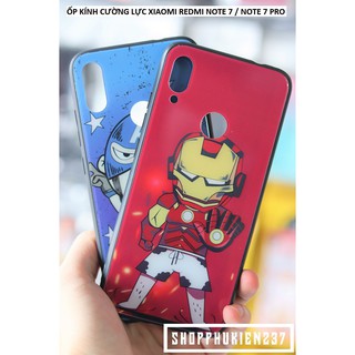 [Freeship toàn quốc từ 50k] Ốp Lưng Xiaomi Redmi Note 7 , Note 7 Pro Ốp Kính Cường Lực Có Hình Siêu Anh Hùng