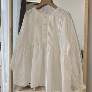 Áo Babydoll Tay Bồng Cúc Bọc Ullzzang - Mono Boutique