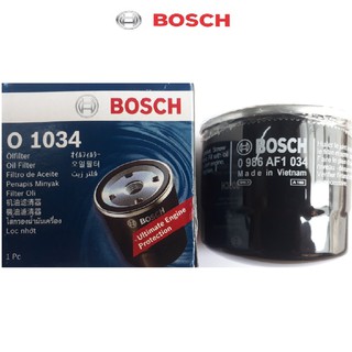 { THƯƠNG HIỆU } Lọc nhớt (dầu) động cơ BOSCH O 1034 (Đen) dành cho  FORD, KIA, HYUNDAI, HONDA, MITSUBISHI theo đời xe.